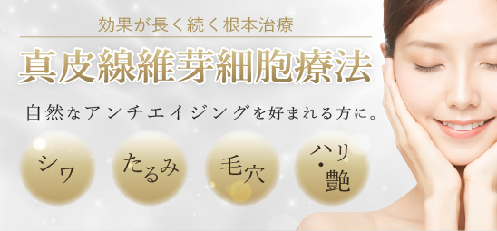 効果が長く続く根本治療　真皮繊維芽細胞療法　自然なアンチエイジングを好まれる方に。