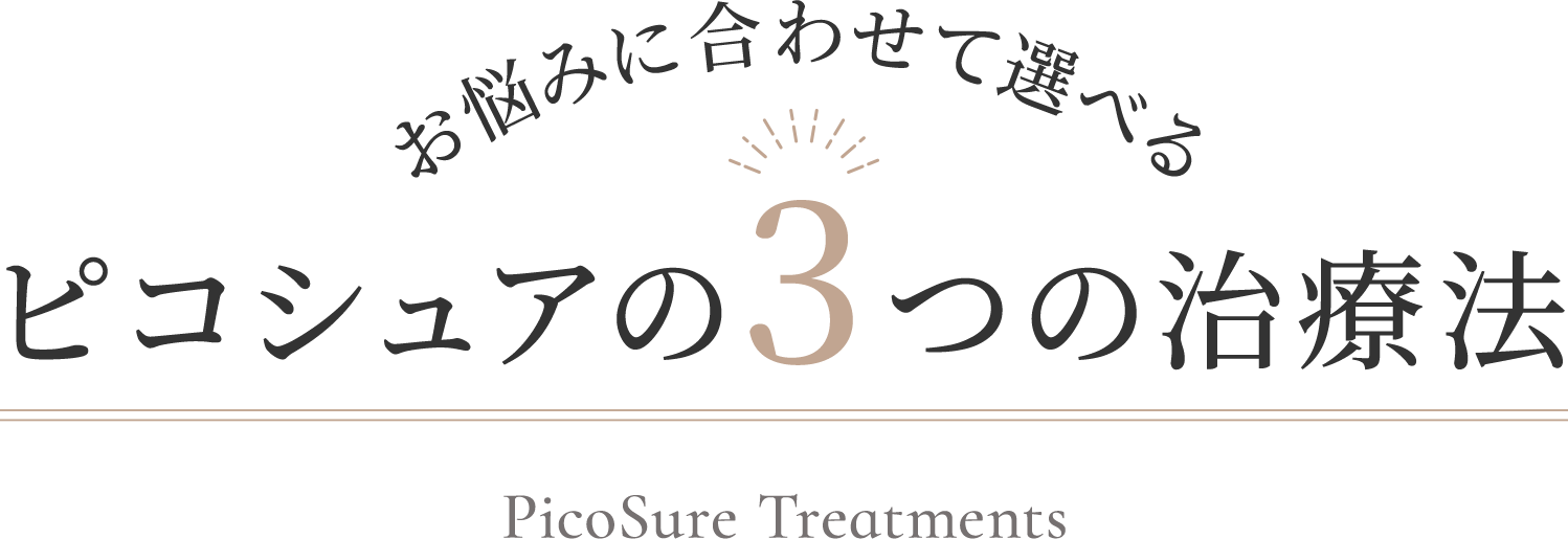 お悩みに合わせて選べるピコシュアの3つの治療法 PicoSure Treatments